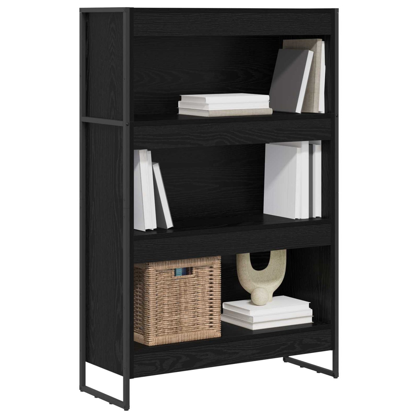 Bokhylla Svart Ek 80 x 30 x 155 cm