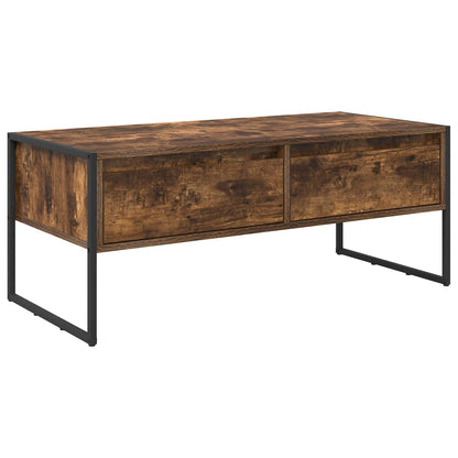 Soffbord Rökfärgad Ek med låda 100 x 46 x 40 cm
