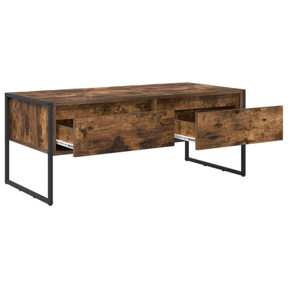 Soffbord Rökfärgad Ek med låda 100 x 46 x 40 cm