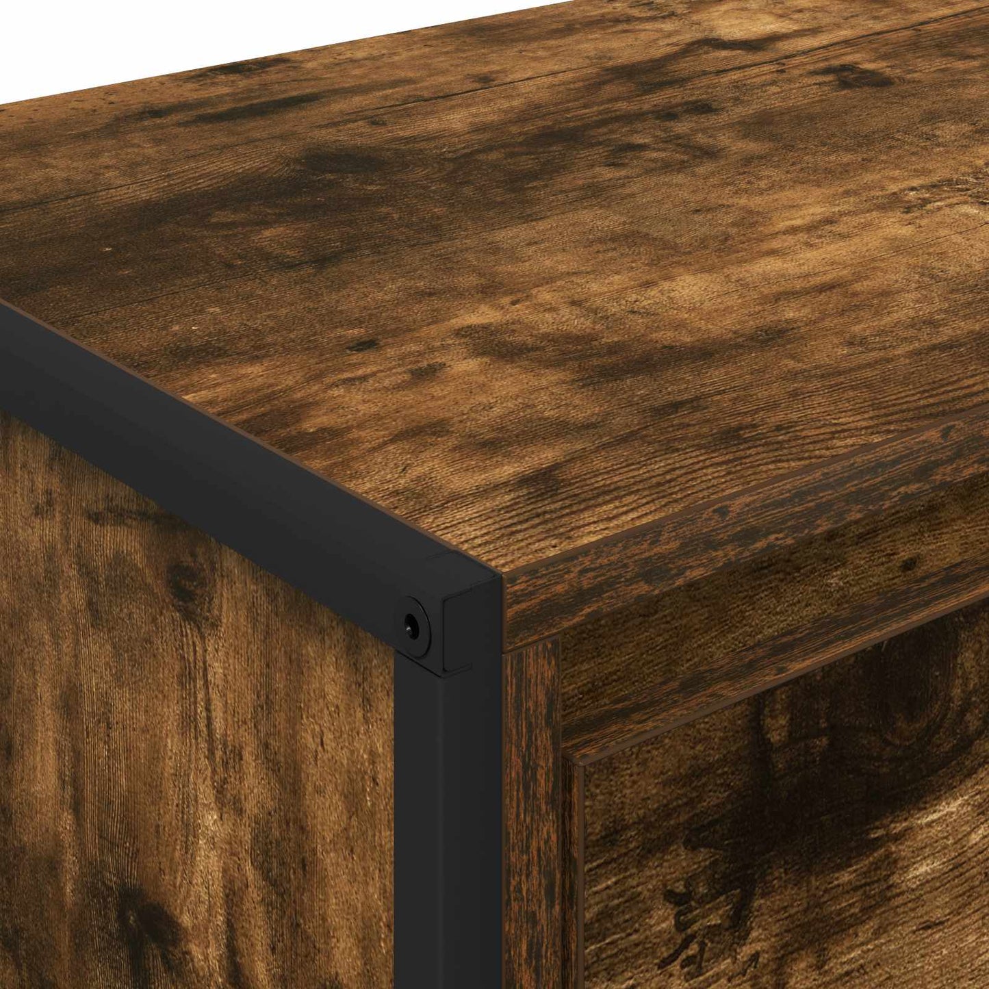 TV-Möbel Rökfärgad Ek TV-skåp med låda 100 x 36 x 49,5 cm