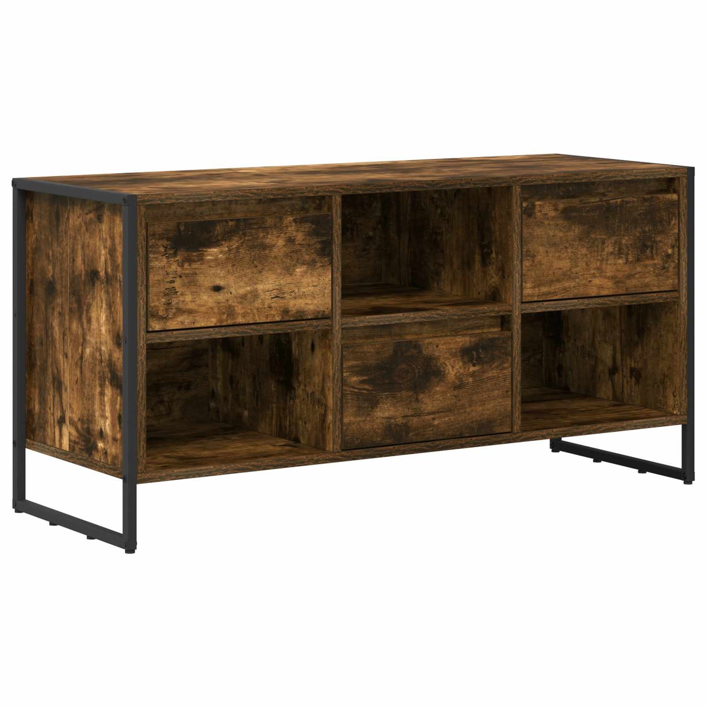 TV-Möbel Rökfärgad Ek TV-skåp med låda 100 x 36 x 49,5 cm