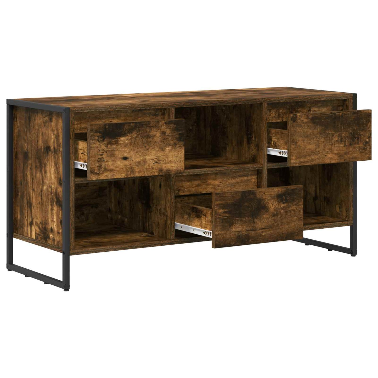 TV-Möbel Rökfärgad Ek TV-skåp med låda 100 x 36 x 49,5 cm