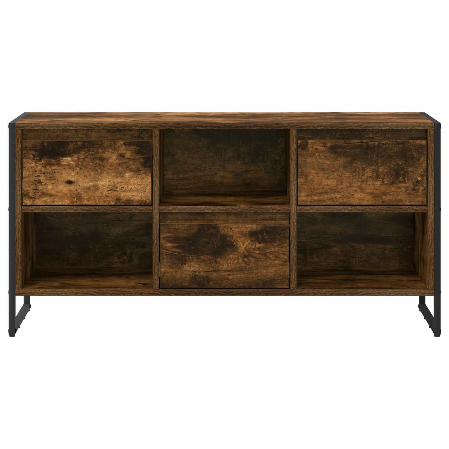 TV-Möbel Rökfärgad Ek TV-skåp med låda 100 x 36 x 49,5 cm