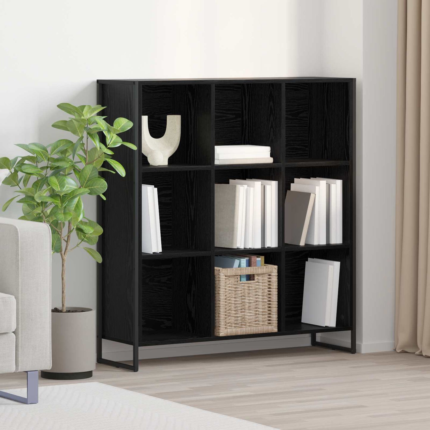 Bokhylla Svart Ek 99.5 x 30 x 108.5 cm