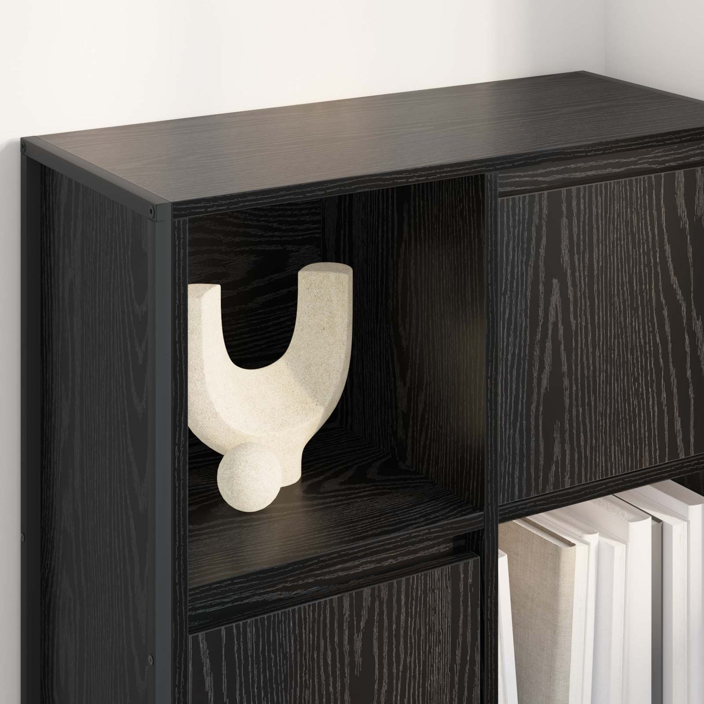 Bokhylla Svart Ek 68 x 30 x 108.5 cm