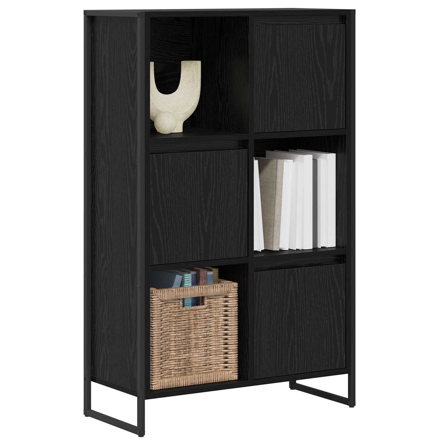 Bokhylla Svart Ek 68 x 30 x 108.5 cm