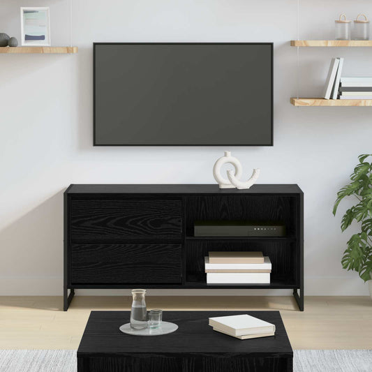 TV-Möbel Svart Ek TV-skåp med låda 100 x 36 x 49,5 cm