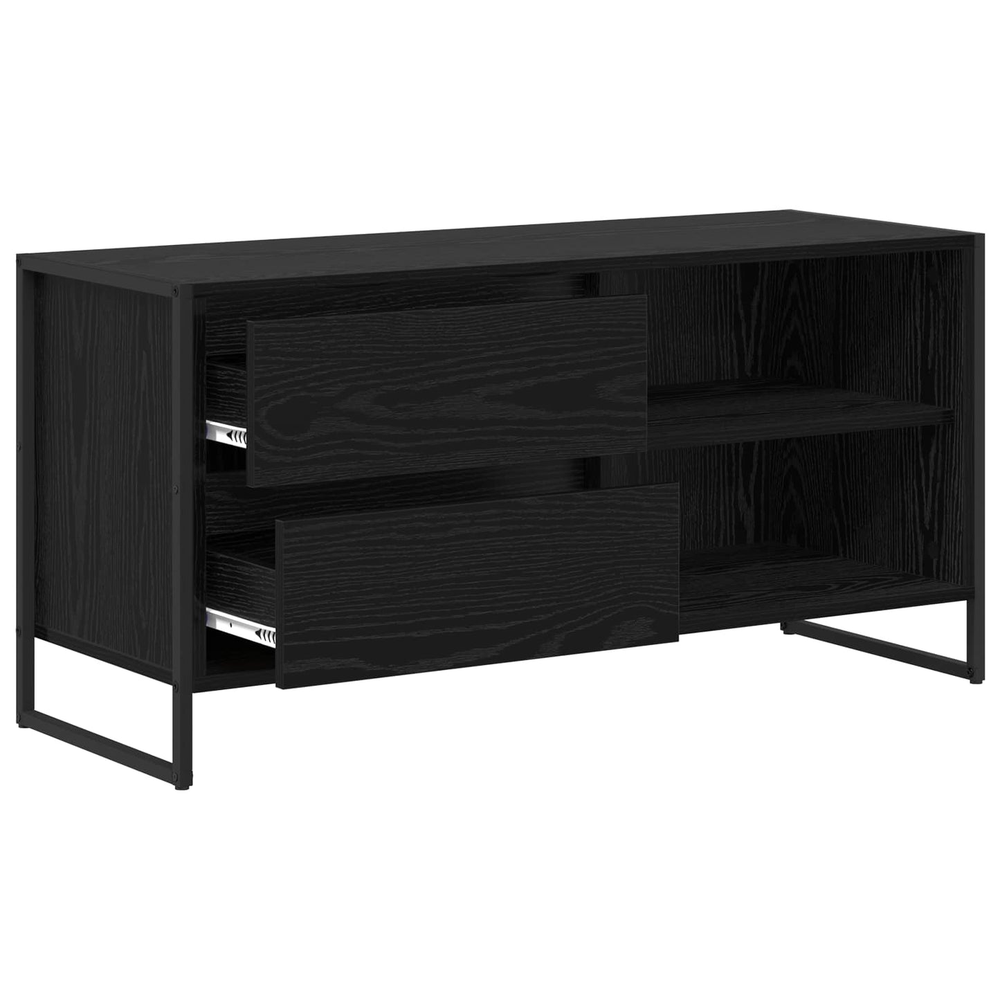 TV-Möbel Svart Ek TV-skåp med låda 100 x 36 x 49,5 cm