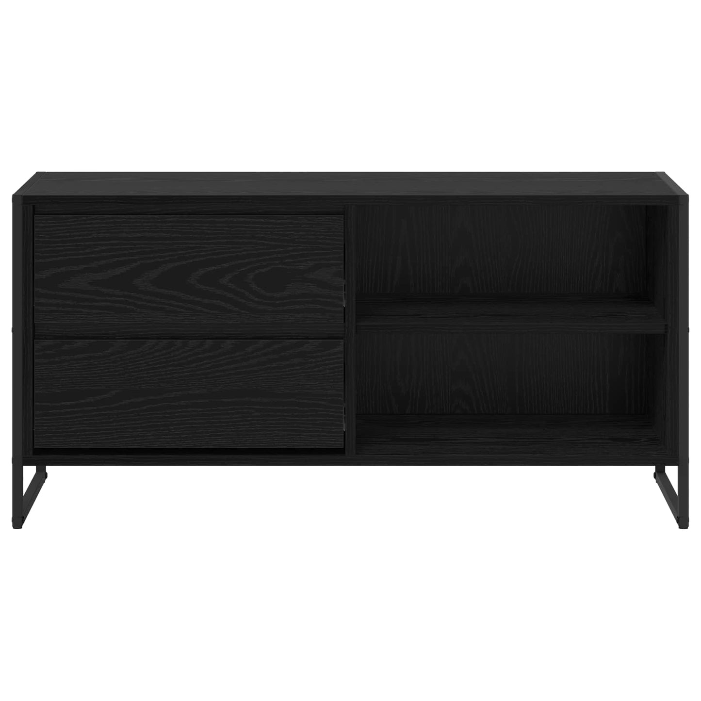TV-Möbel Svart Ek TV-skåp med låda 100 x 36 x 49,5 cm