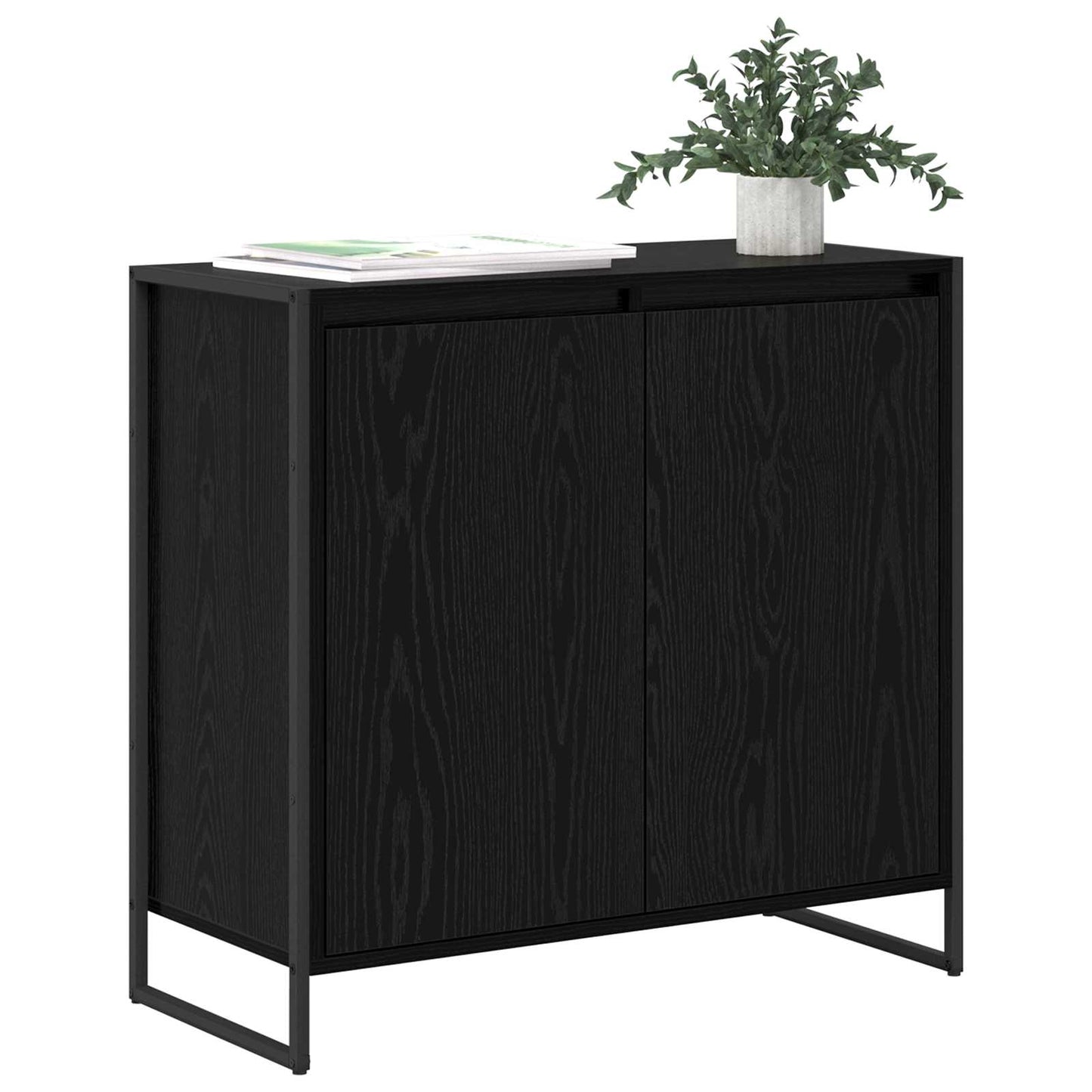 Skåp Svart Ek 79 x 36 x 75 cm