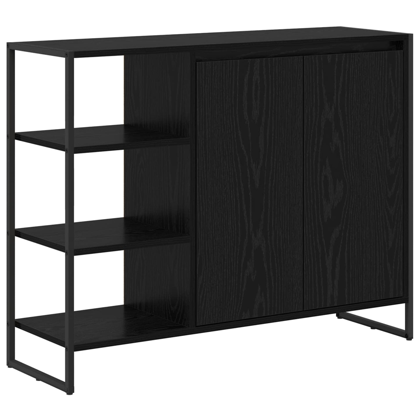 Skåp Svart Ek 96.5 x 30 x 75 cm