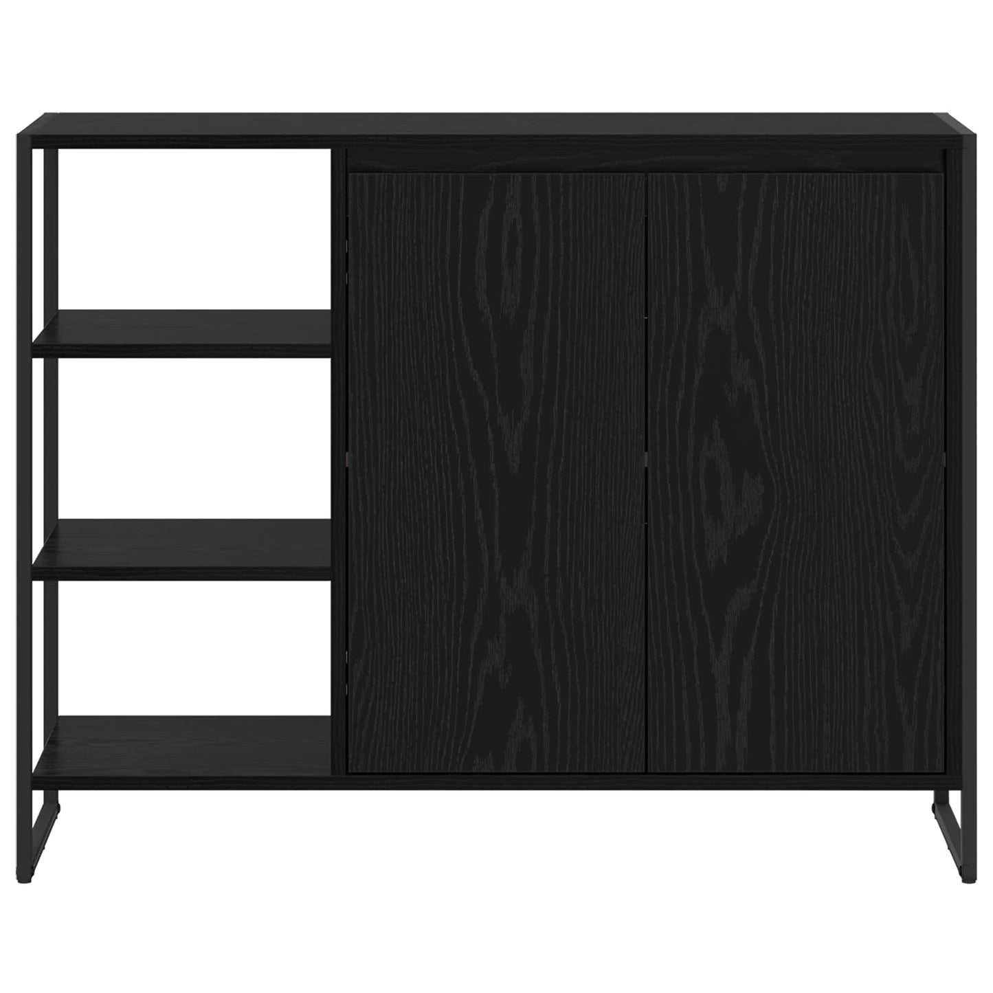 Skåp Svart Ek 96.5 x 30 x 75 cm