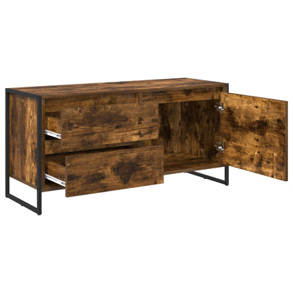 TV-Möbel Rökfärgad Ek TV-skåp med låda 100 x 36 x 49.5 cm