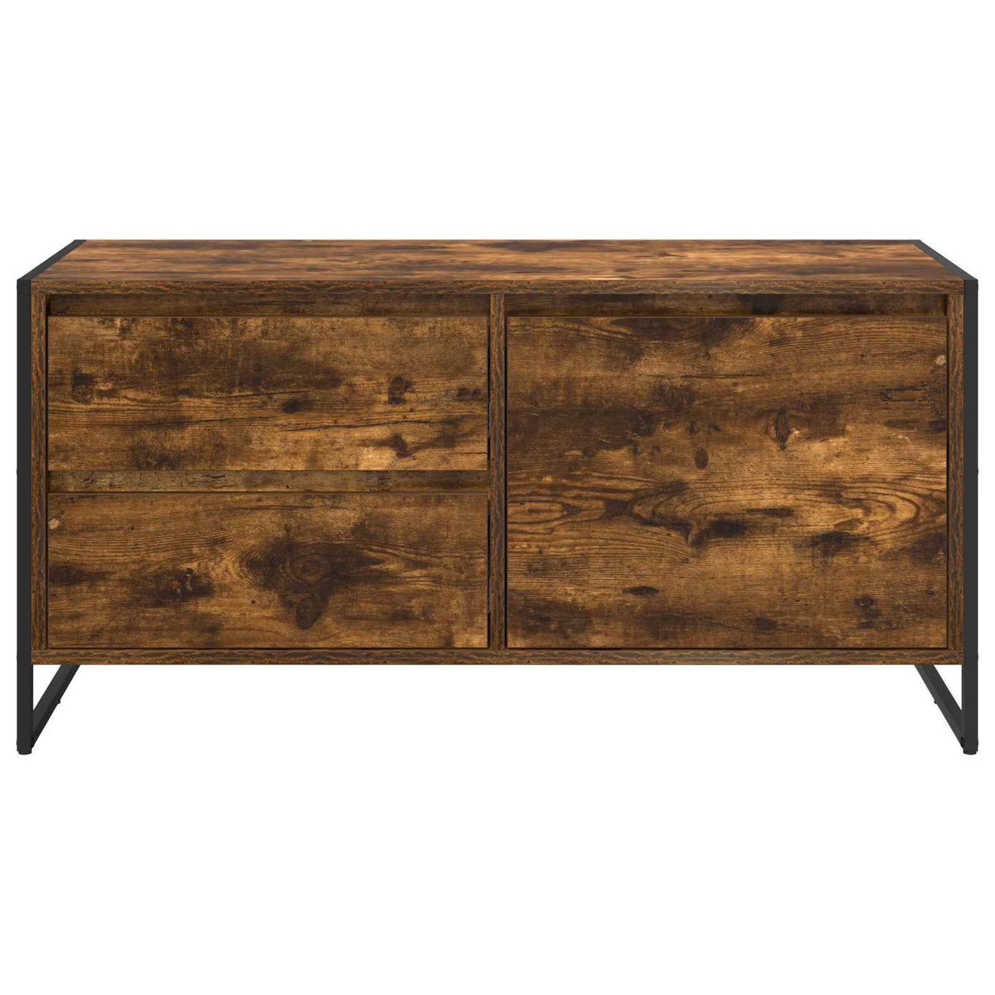 TV-Möbel Rökfärgad Ek TV-skåp med låda 100 x 36 x 49.5 cm