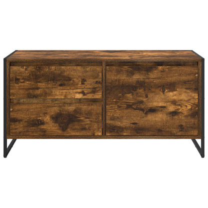 TV-Möbel Rökfärgad Ek TV-skåp med låda 100 x 36 x 49.5 cm