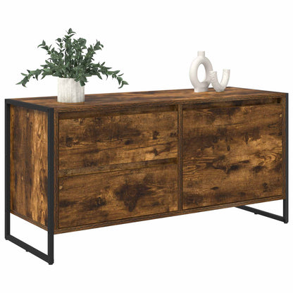 TV-Möbel Rökfärgad Ek TV-skåp med låda 100 x 36 x 49.5 cm