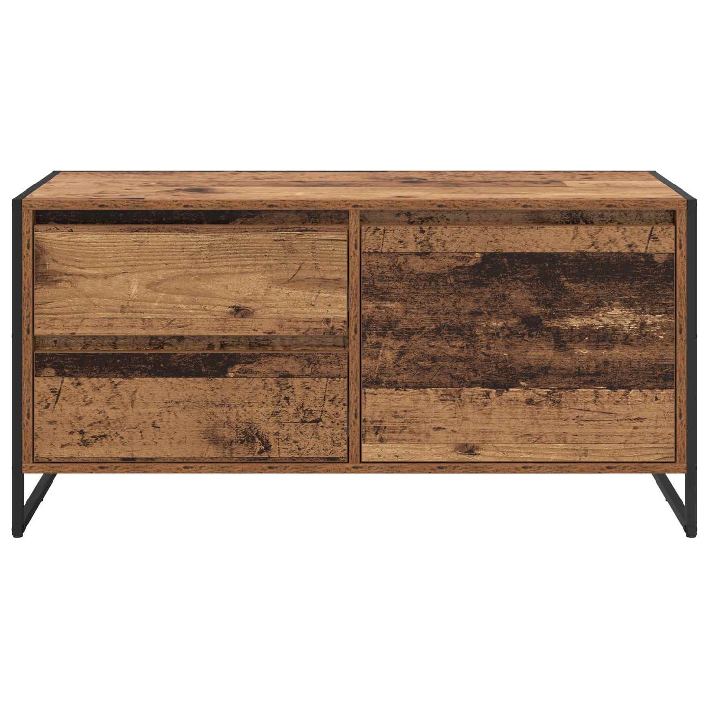 TV-Möbel Åldrat Trä TV-skåp med låda 100 x 36 x 49.5 cm