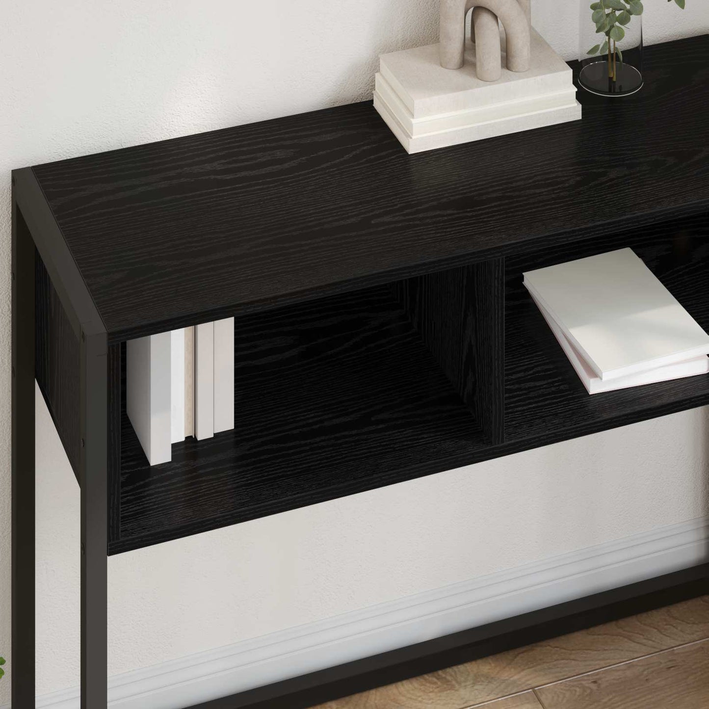Avlastningsbord Konsollbord Svart Ek med lagring 100 x 36 x 75 cm