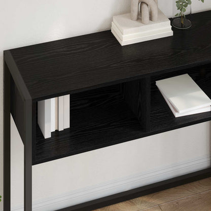 Avlastningsbord Konsollbord Svart Ek med lagring 100 x 36 x 75 cm