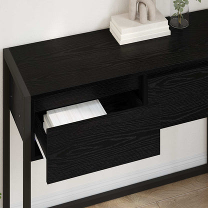 Sidobord Svart Ek med låda 100 x 36 x 75 cm