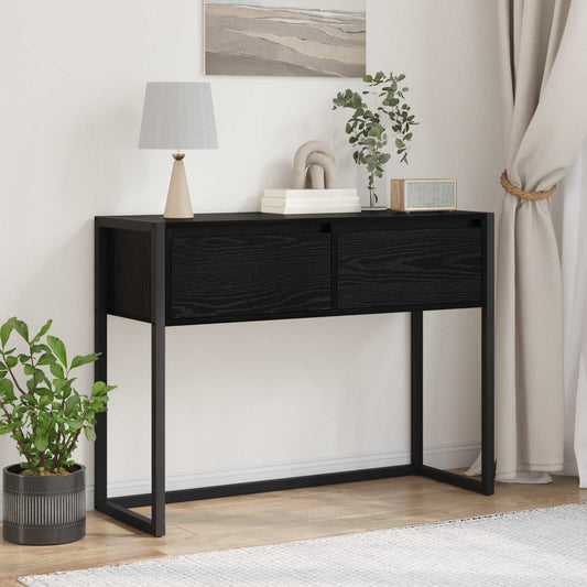 Sidobord Svart Ek med låda 100 x 36 x 75 cm
