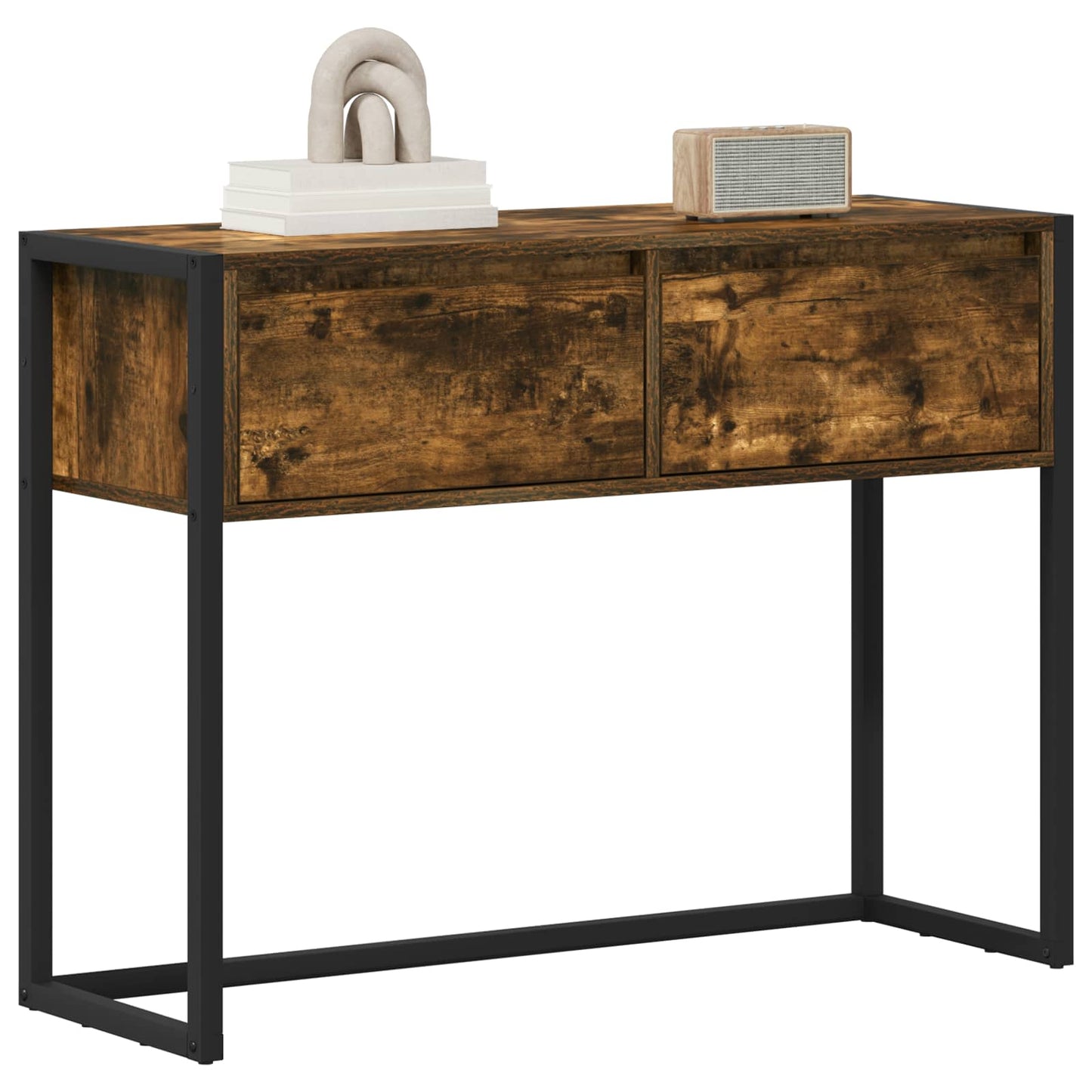 Sidobord Rökfärgad Ek med låda 100 x 36 x 75 cm