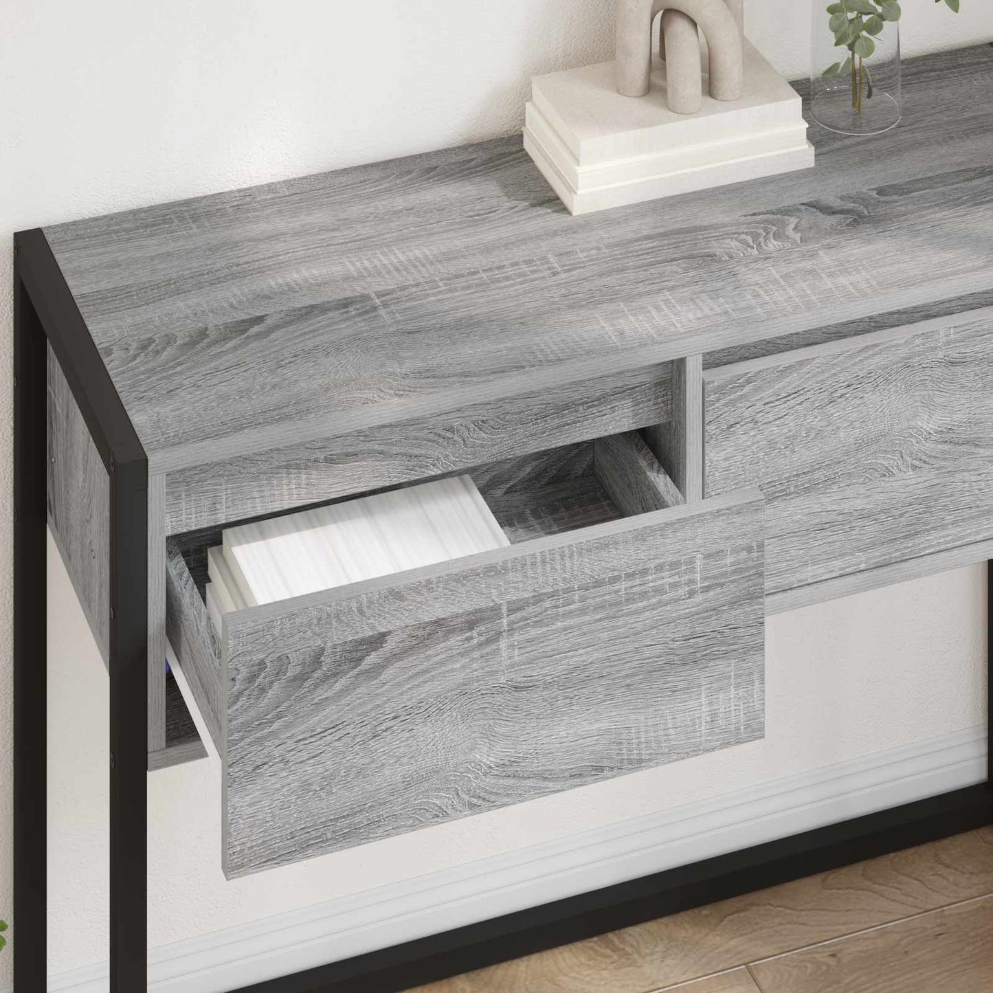 Sidobord Sonoma Grå med låda 100 x 36 x 75 cm