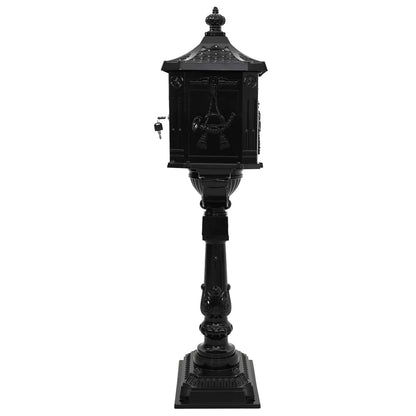 Brevlåda Stående Svart 42,5 x 29,5 x 117 cm Gjutet Aluminium