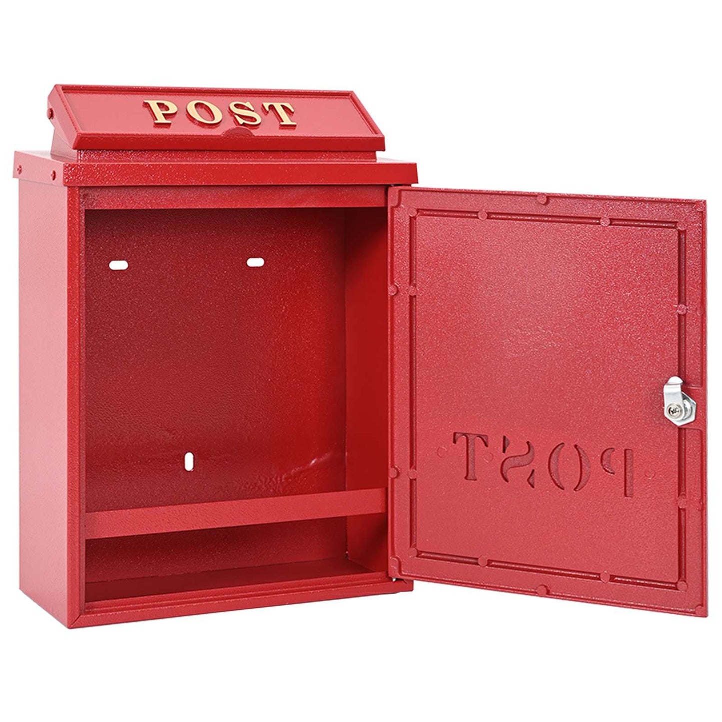 Brevlåda Väggmonterad Röd 29 x 13 x 41 cm Gjutet Aluminium