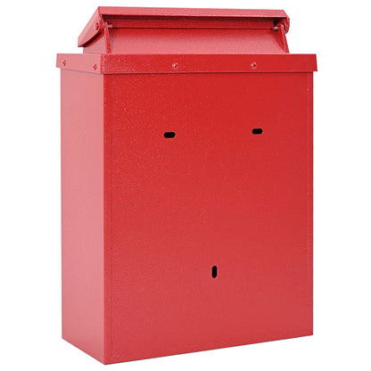 Brevlåda Väggmonterad Röd 29 x 13 x 41 cm Gjutet Aluminium
