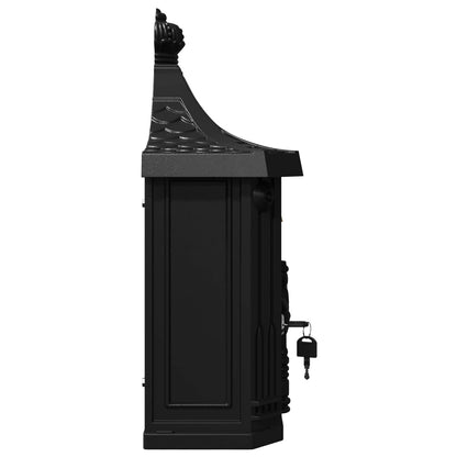 Väggmonterad Brevlåda Svart 40,5 x 16 x 45 cm Gjutet Aluminium