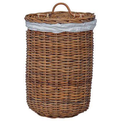 Tvättkorg 2 pcs Brun Kubu Rattan