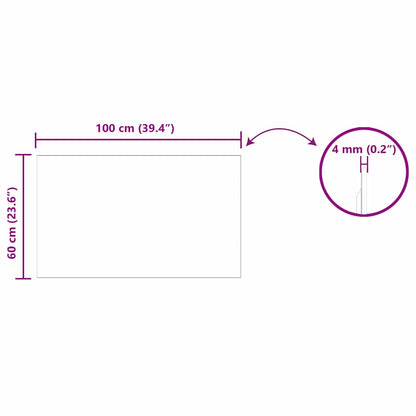 Väggspegel Rektangulär 100 x 60 cm härdat glas