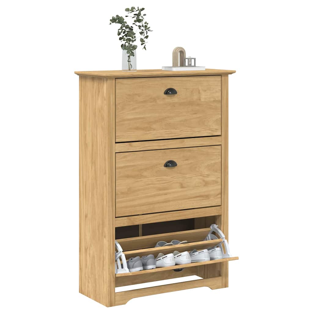 Skoställ Brun BODO Honung 80 x 35 x 118 cm