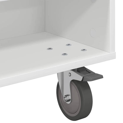 Soffbord Vit med hjul 90 x 50 x 30 cm