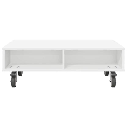 Soffbord Vit med hjul 90 x 50 x 30 cm