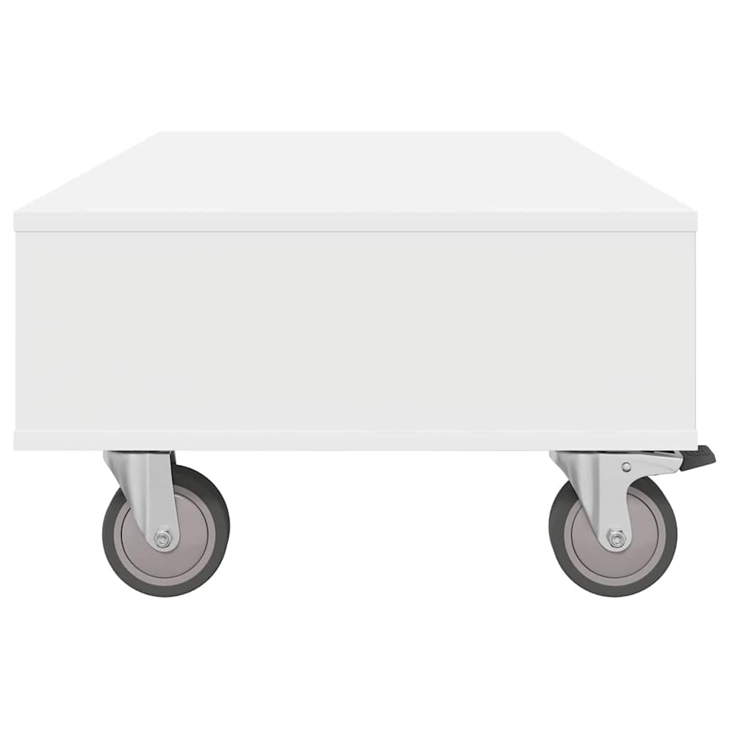 Soffbord Vit med hjul 90 x 50 x 30 cm