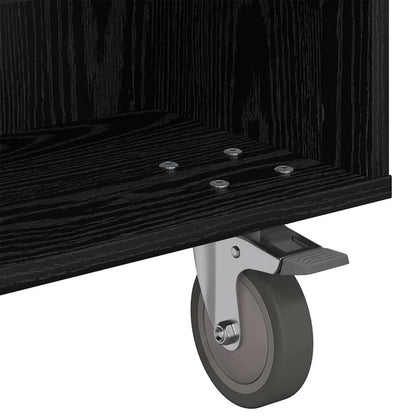 Soffbord Svart Ek med hjul 90 x 50 x 30 cm