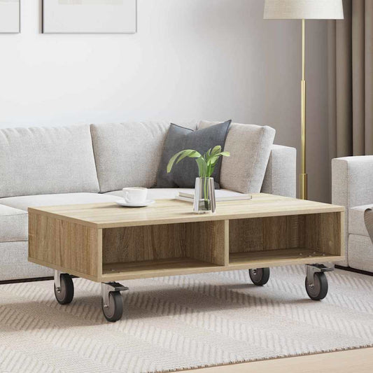 Soffbord Sonoma Ek med hjul 90 x 50 x 30 cm