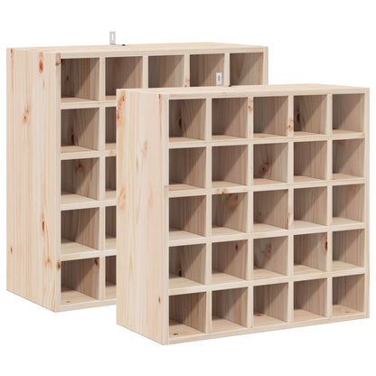 Vinställ 2 pcs Naturfärg 56 x 25 x 56 cm Massiv furu