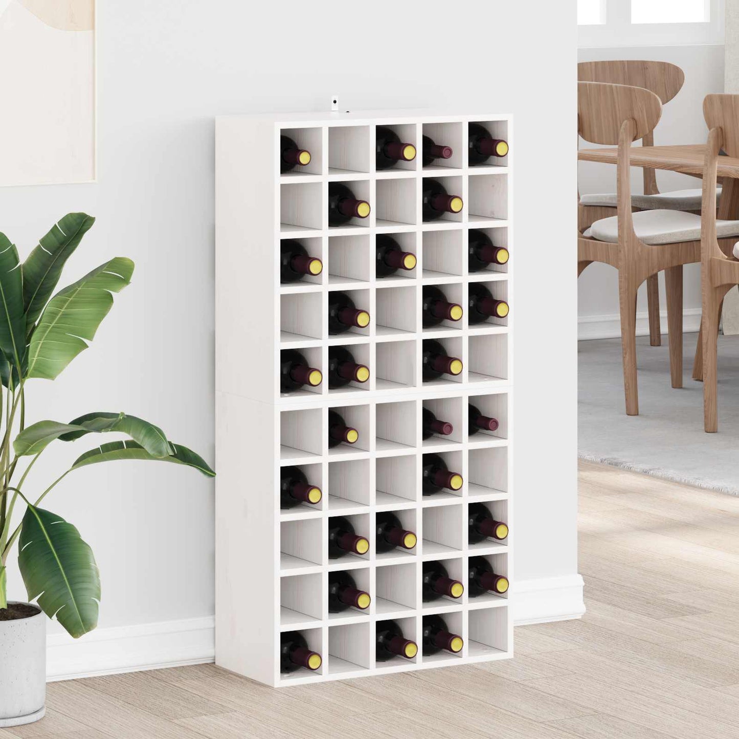 Vinställ 2 pcs Vit 56 x 25 x 56 cm Massiv furu
