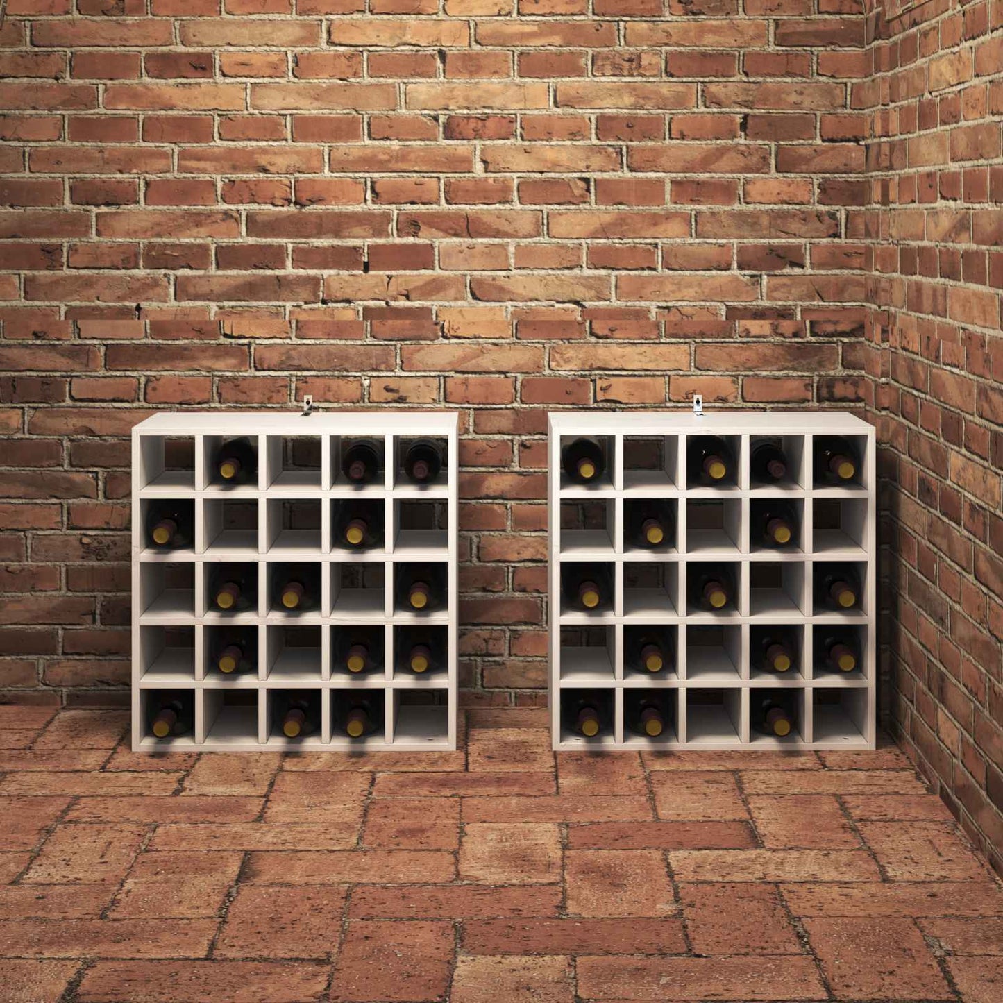 Vinställ 2 pcs Vit 56 x 25 x 56 cm Massiv furu