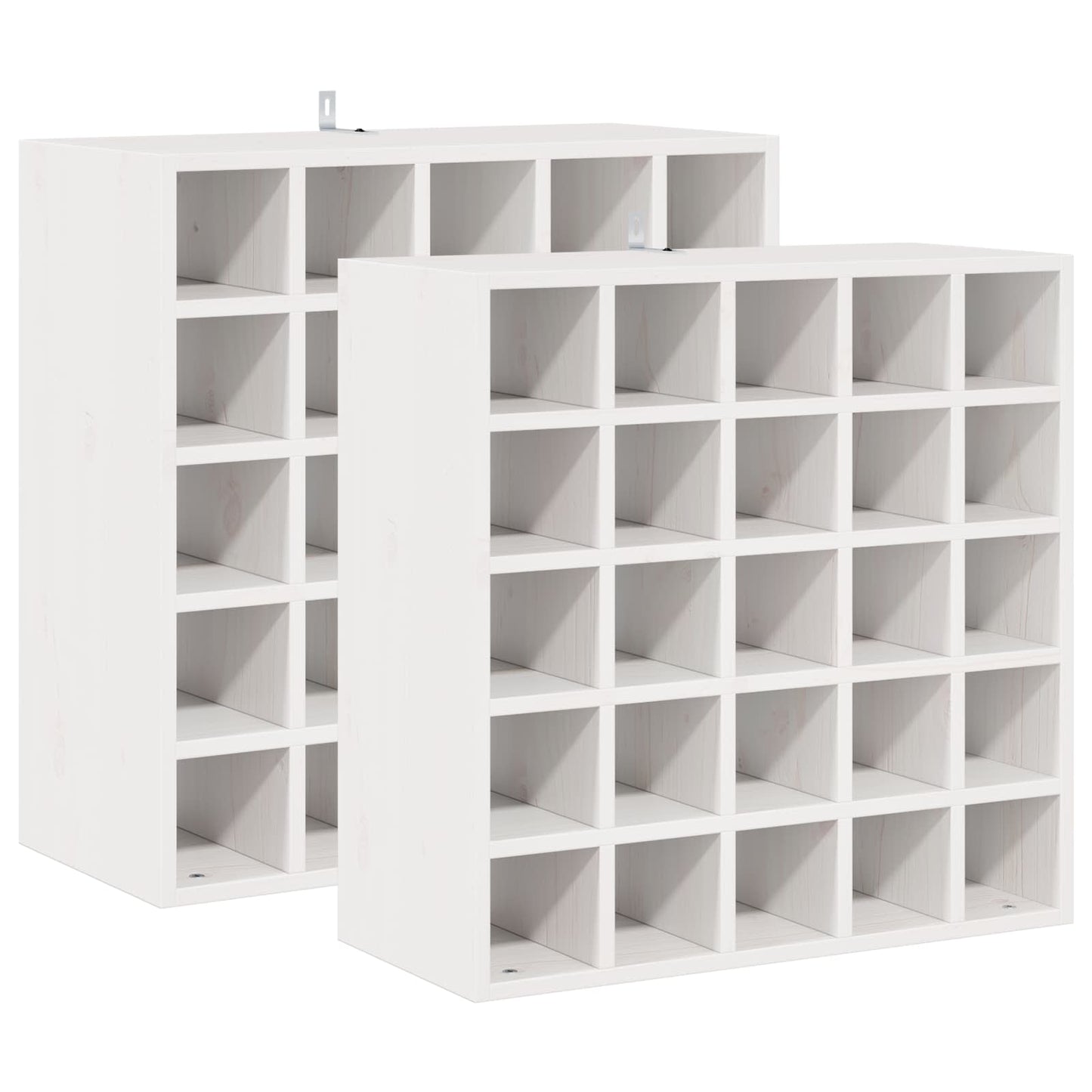 Vinställ 2 pcs Vit 56 x 25 x 56 cm Massiv furu