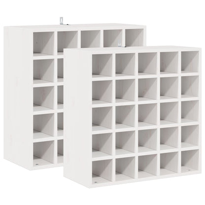 Vinställ 2 pcs Vit 56 x 25 x 56 cm Massiv furu