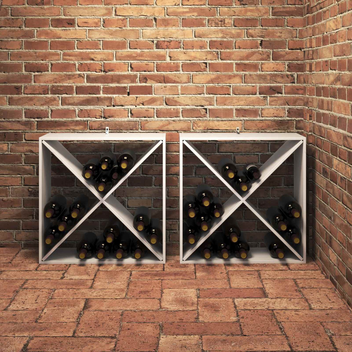 Vinställ 2 pcs Vit 62 x 25 x 62 cm Massiv furu
