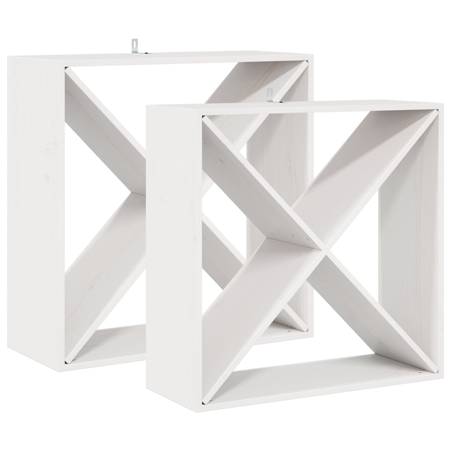 Vinställ 2 pcs Vit 62 x 25 x 62 cm Massiv furu