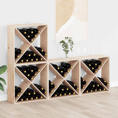 Vinställ 4 pcs Naturfärg 62 x 25 x 62 cm Massiv furu