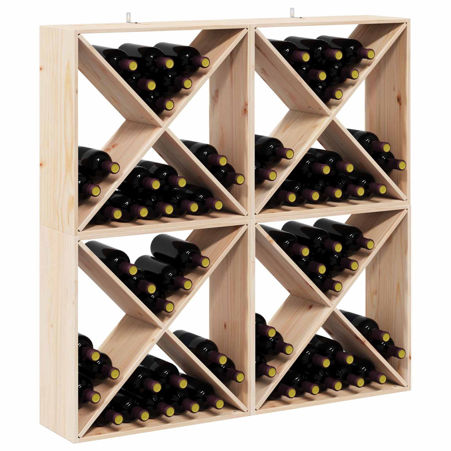 Vinställ 4 pcs Naturfärg 62 x 25 x 62 cm Massiv furu