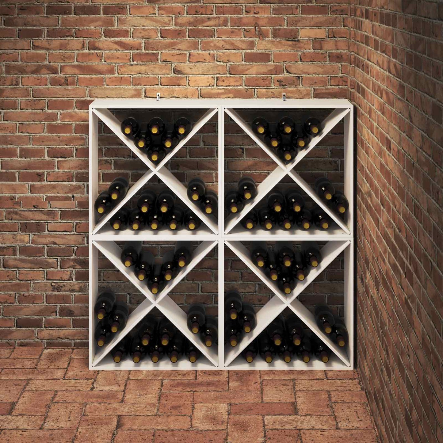 Vinställ 4 pcs Vit 62 x 25 x 62 cm Massiv furu
