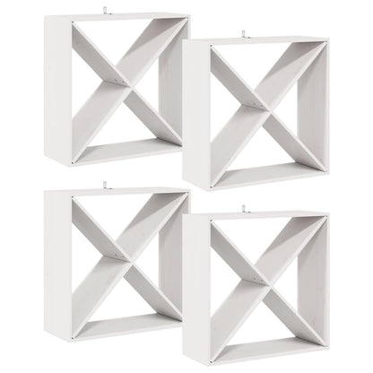 Vinställ 4 pcs Vit 62 x 25 x 62 cm Massiv furu